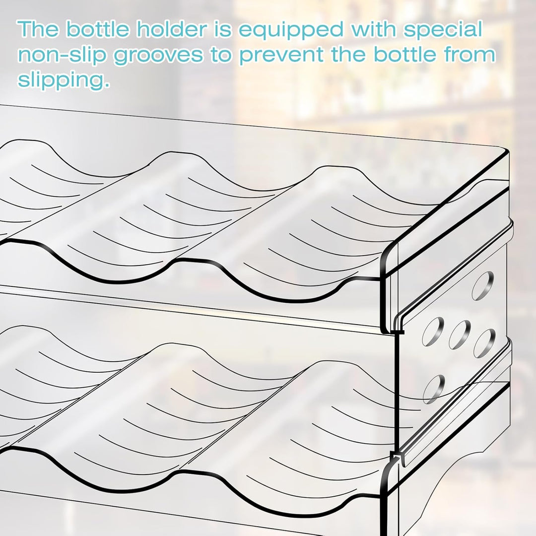 Kühlschrank Organizer Flaschen: 8 Flaschen Stapelbarer Flaschenhalter, Weinflaschen Halter, Weinflas
