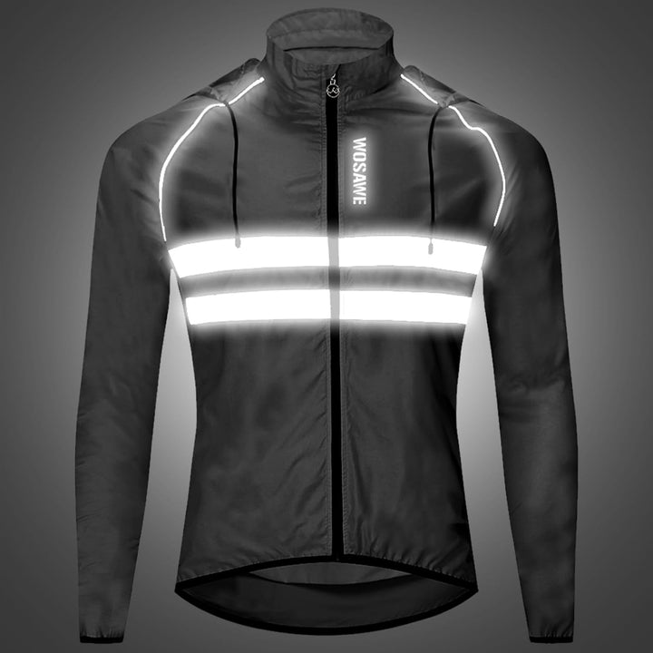 WOSAWE Herren Softshell Jacke mit Kapuze, Atmungsaktiv Windjacke Lightweightjacke für Wandern Radfah