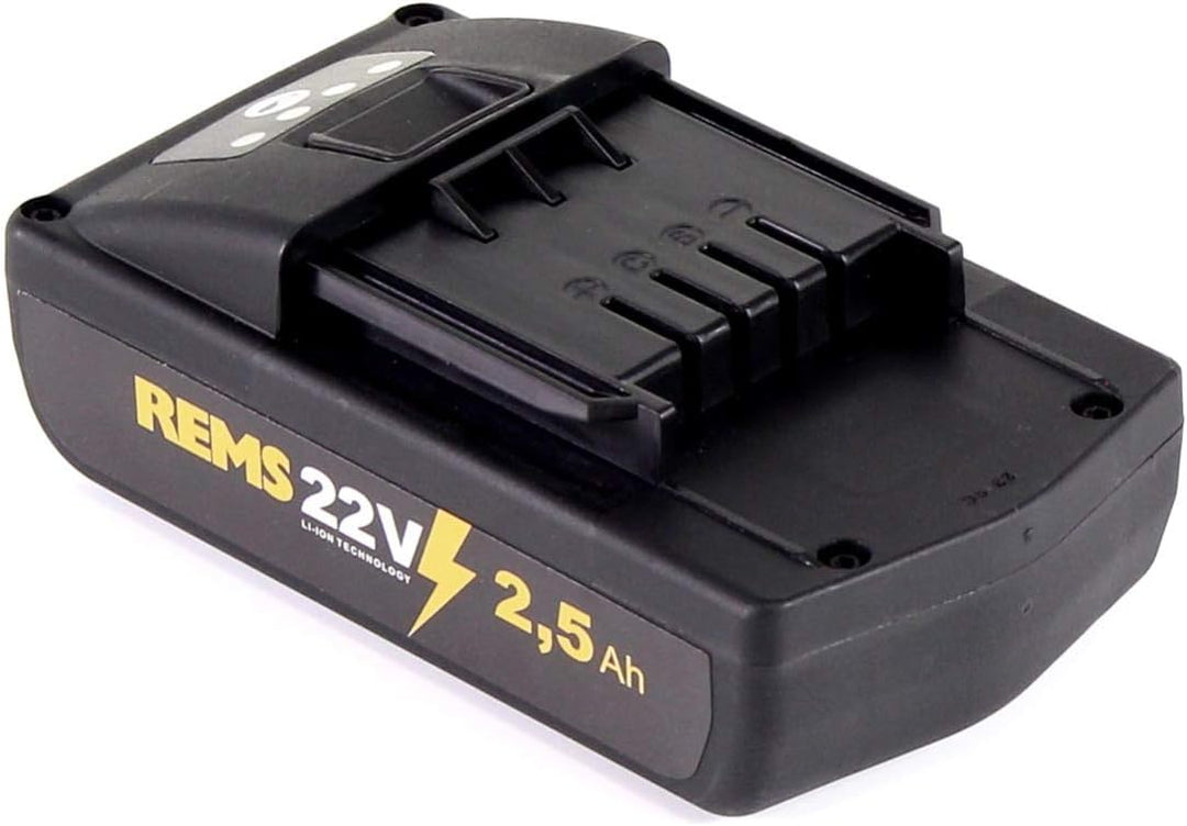 REMS Akku Li-Ion 21,6 Volt - 2,5 Ah Kapazität für lange Laufzeit, passend für REMS Mini-Press, Radia