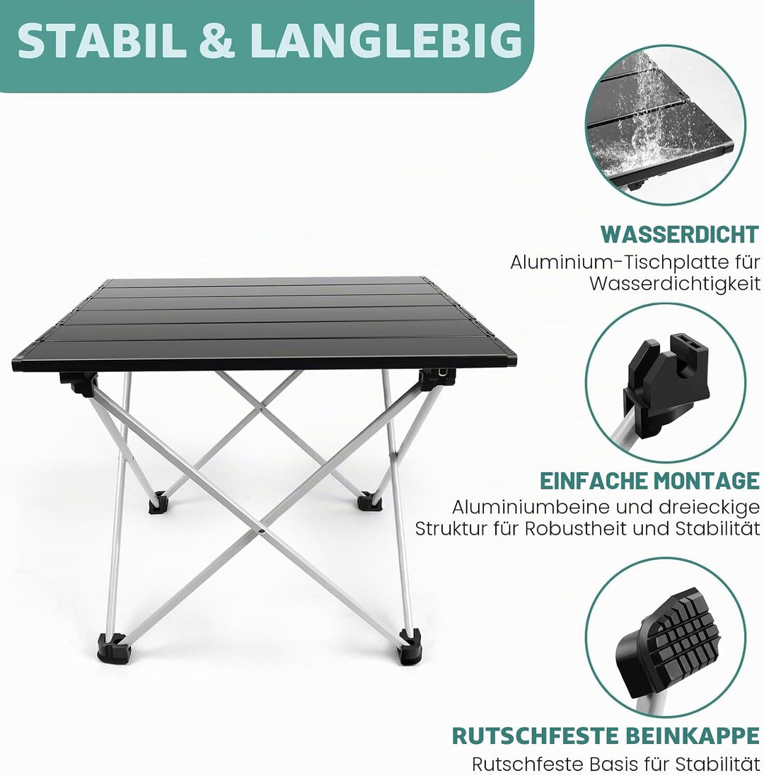 Aluminium Camping Tisch Klappbar Tisch, Wasserdicht, Rostfest, Korrosionsschutz, für Picknick Garten