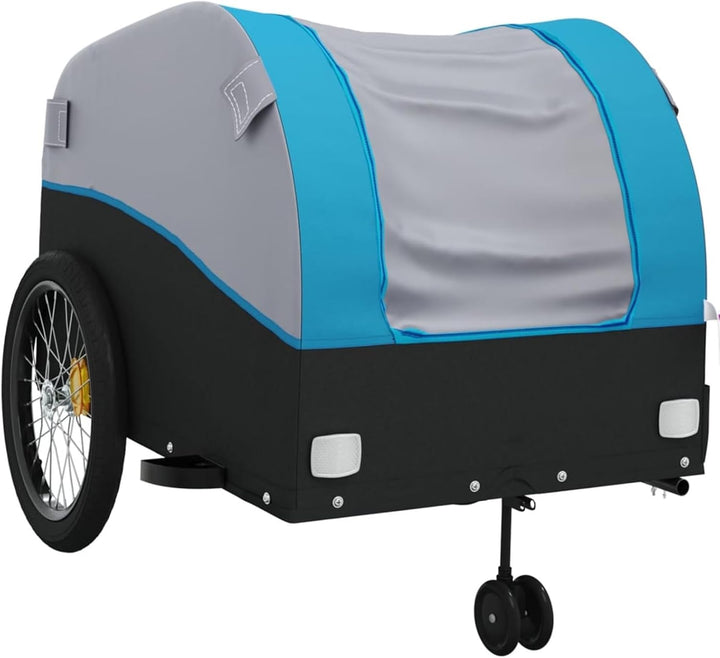 Fahrradanhänger 45kg Eisen Schwarz-Orange | Robust &amp; Vielseitig für Schwerlasttransport, , , Blau, B