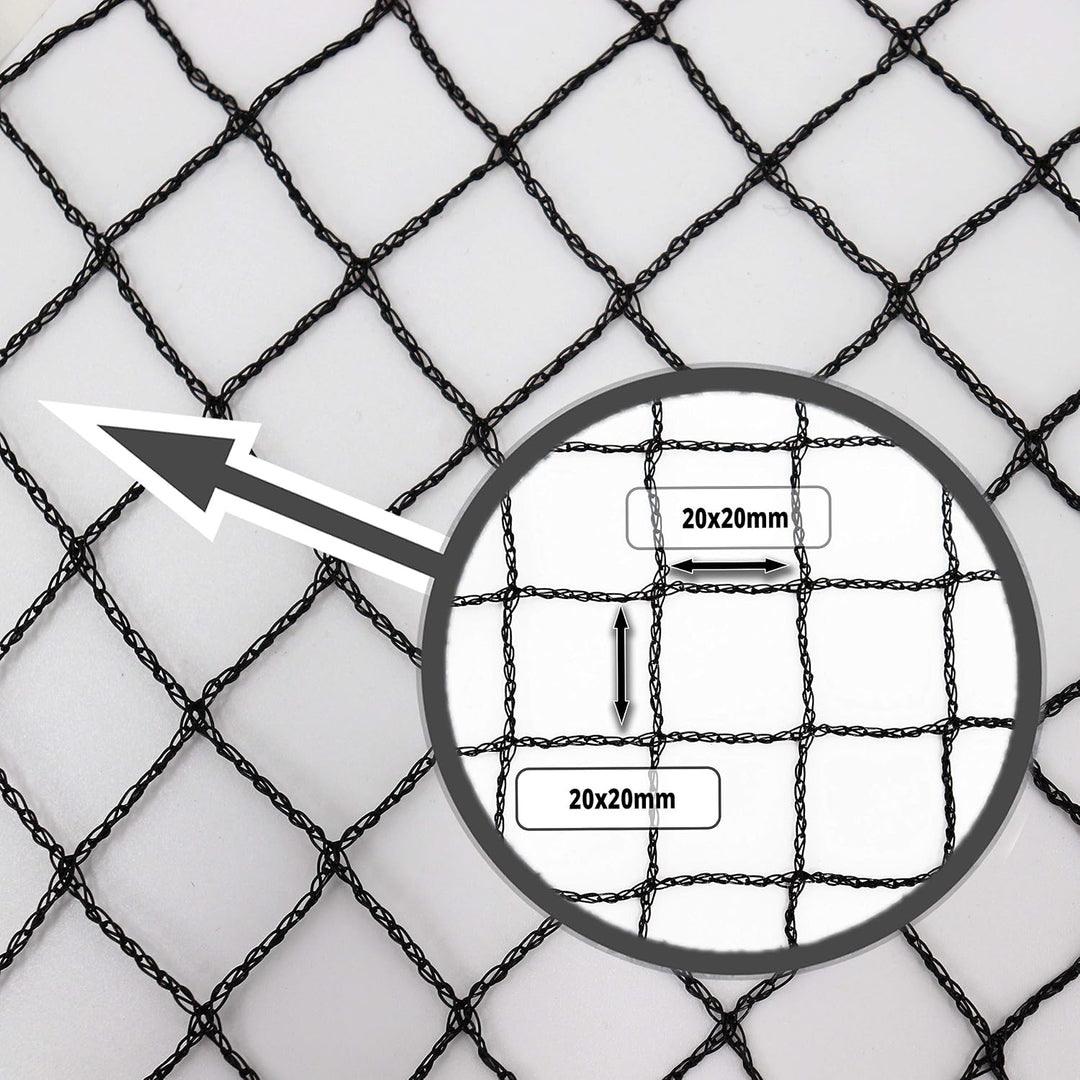 Aquagart® Teichnetz 15m x 20m Vogelschutz 20x20 mm Maschenweite I Pool Laubnetz schwarz I Obstbaumne