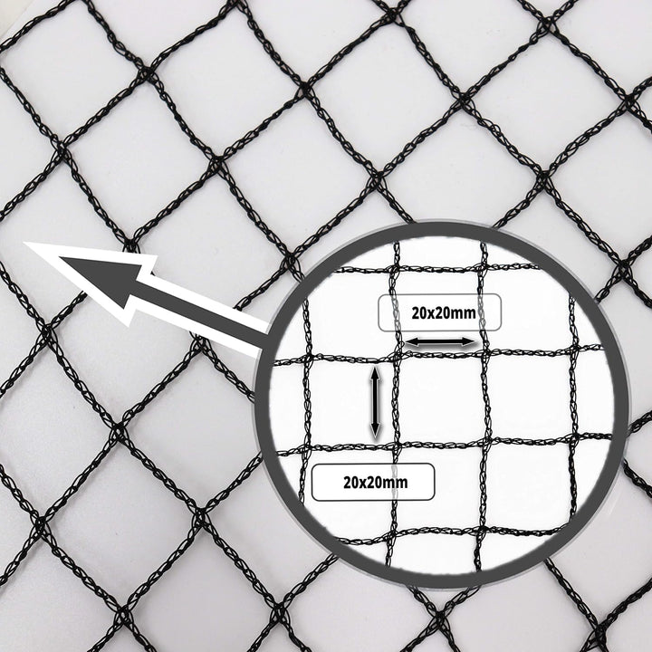Aquagart® Teichnetz 15m x 20m Vogelschutz 20x20 mm Maschenweite I Pool Laubnetz schwarz I Obstbaumne