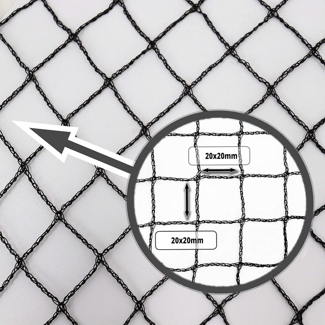 Aquagart® Teichnetz 15m x 20m Vogelschutz 20x20 mm Maschenweite I Pool Laubnetz schwarz I Obstbaumne