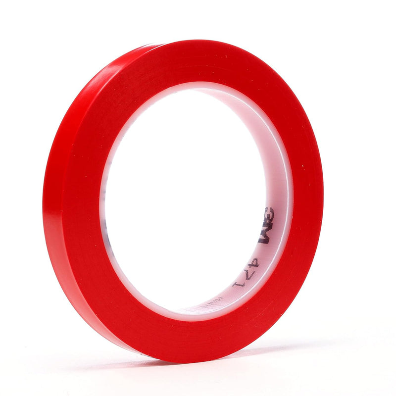3M 471 Hochwertiges Weich-PVC-Klebeband, 12 mm x 33 m, Rot (72-er Pack) Markierungsband, Hochwertig