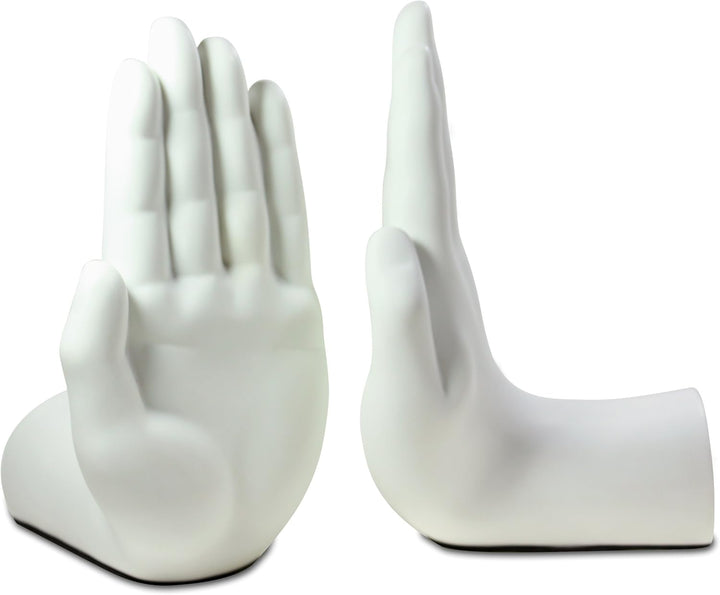 Danya B White "Hands" Bookend Set of 2 Weiss/Opulenter Garten, Weiss/Opulenter Garten