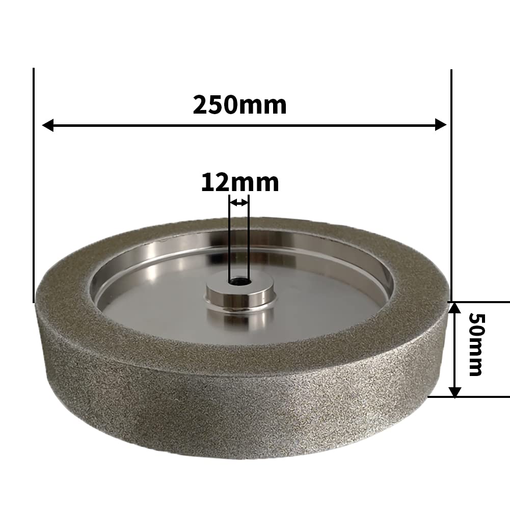 CBN Schleifscheibe für T8 T7 Nassschleifmaschine 250mm*50mm*12mm (Rechter Winkel, 160 Körnung), Rech
