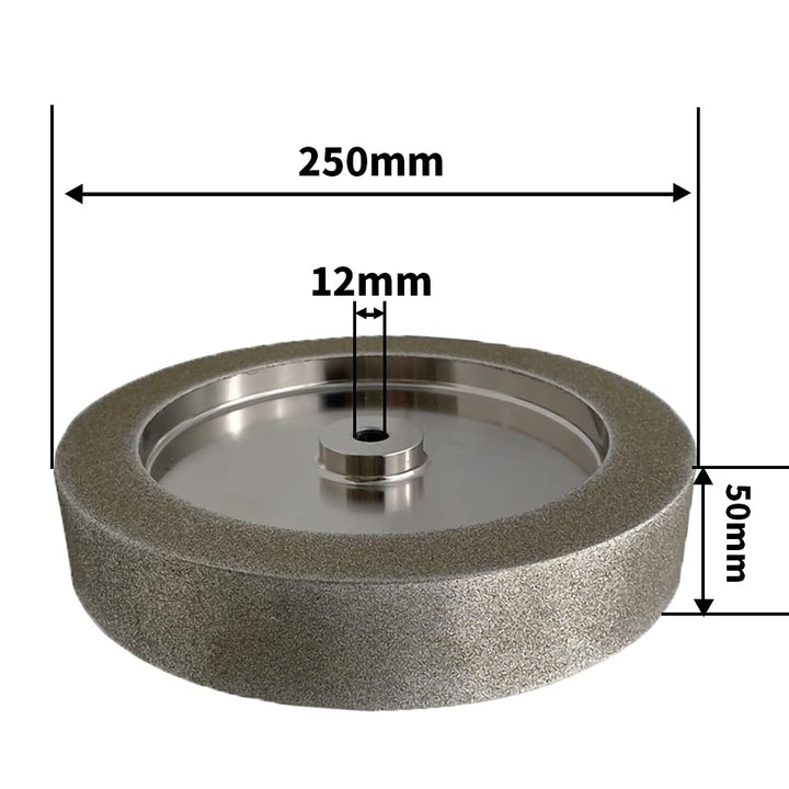 CBN Schleifscheibe für T8 T7 Nassschleifmaschine 250mm*50mm*12mm (Rechter Winkel, 160 Körnung), Rech