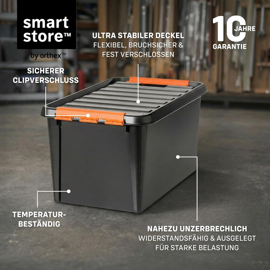 SmartStore Pro 45 Aufbewahrungsboxen 4-Teilig, Schwarz, eine grösse 50 L x 4 Pack, 50 L x 4 Pack