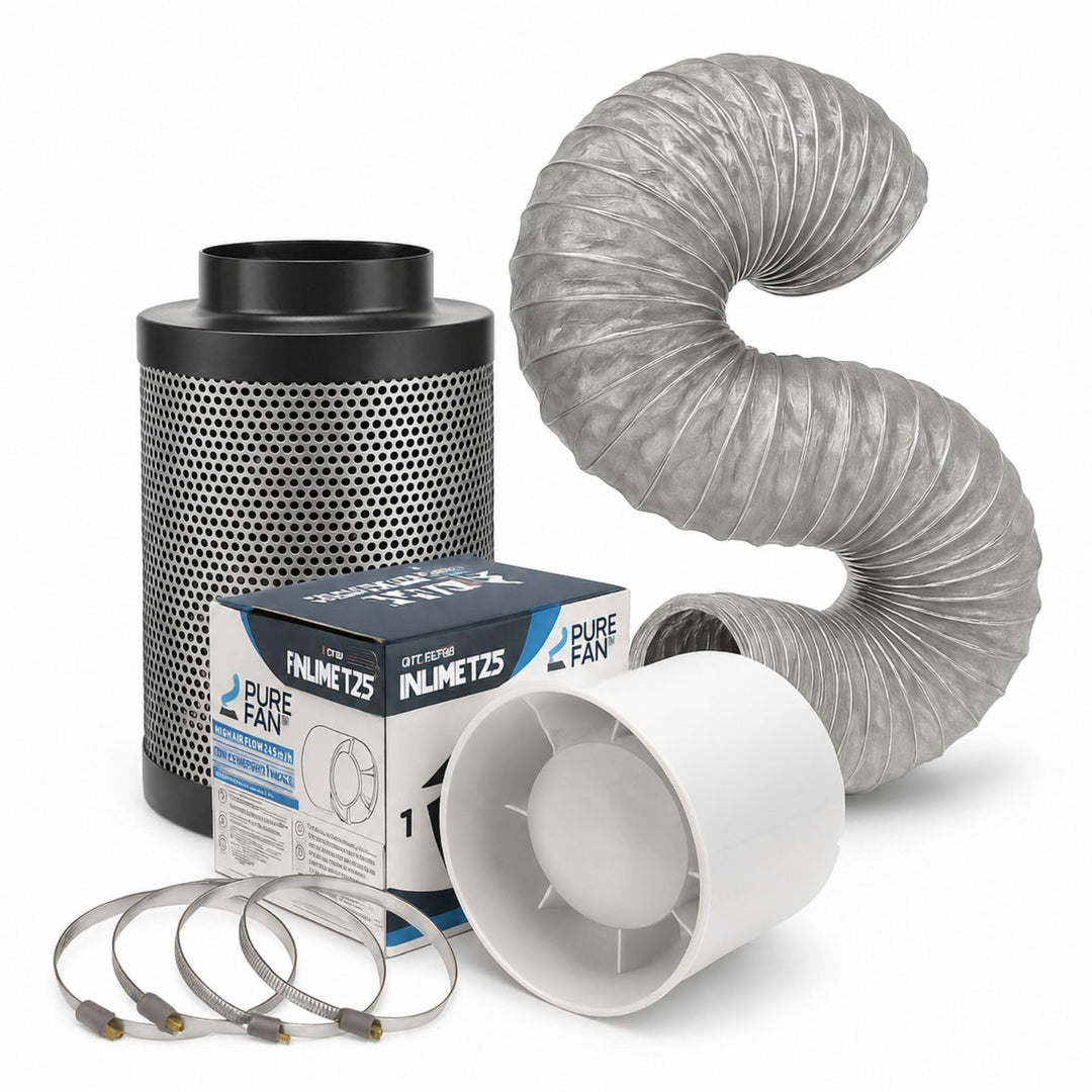 Weedness Grow Abluft Set Set ECO 305 m3/h 150 mm Flansch Belüftungsset - Grow Indoor Aktivkohlefilte
