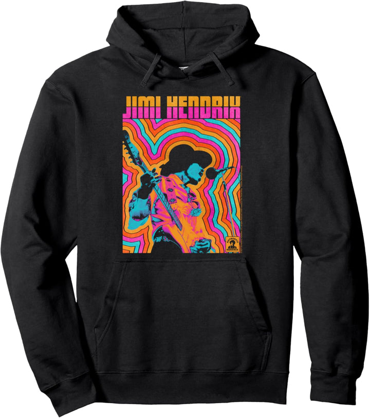 Jimi Hendrix Bunte Retro-Vibe-Linien Pullover Hoodie