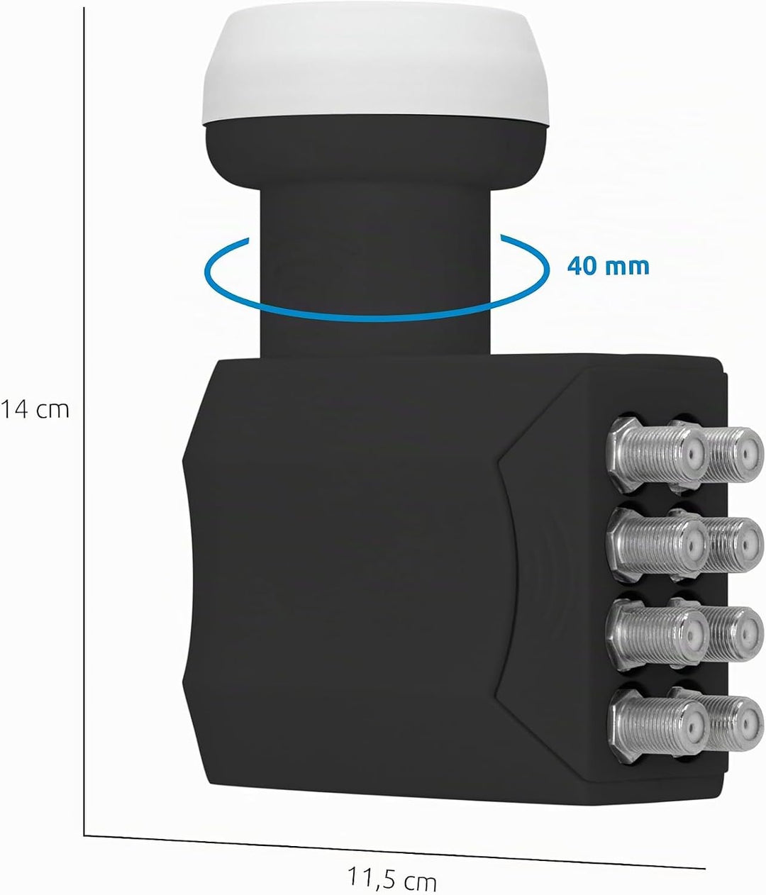 TechniSat Universal Octo-LNB - 8 Teilnehmer mit LTE-Filter (Wetterschutz, UHD, 4k, Full HD, 3D, Prem
