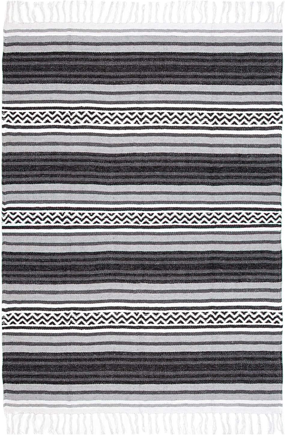Americanflat Authentische mexikanische Yoga-Decke, weiche gewebte Baumwolle und Polyester, Falsa-Dec