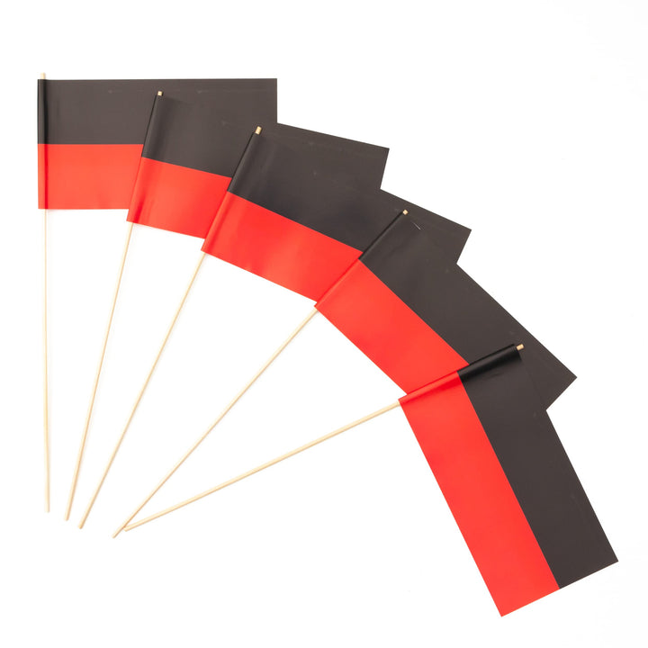 Everflag Papierfähnchen: schwarz-rot 250er Packung Menge-2: 250er Packung, Menge-2: 250er Packung