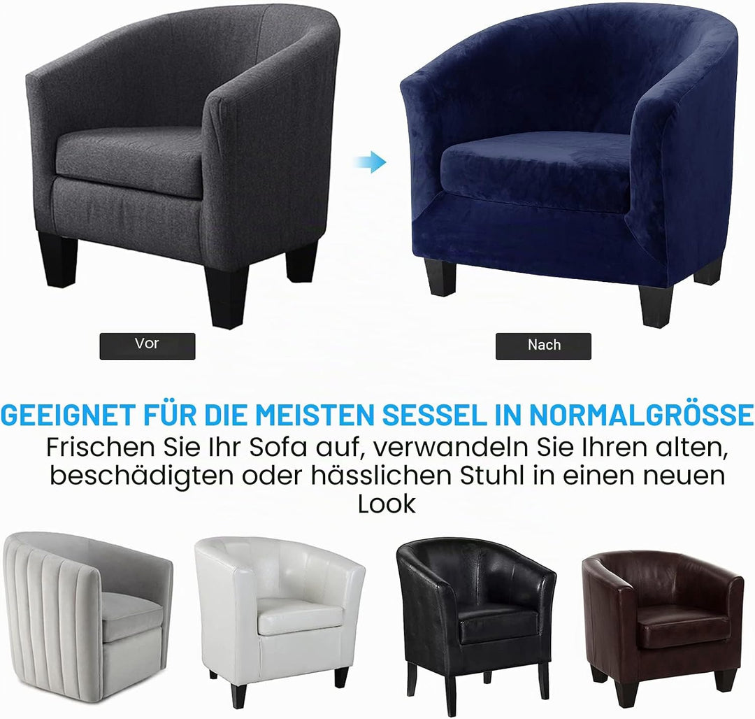 TOPCHANCES Sesselschoner Sesselhusse Sesselüberwürfe,Ausziehbar Elastisch Sessel Velours Sesselbezug