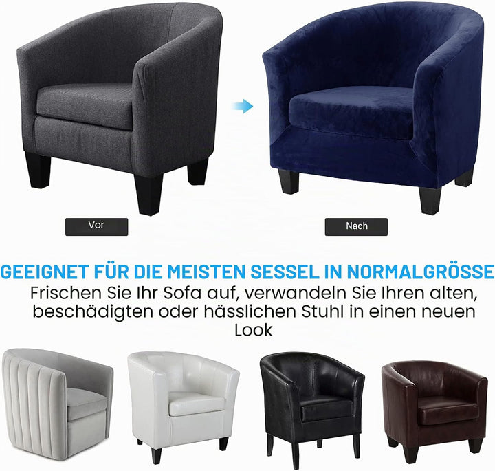 TOPCHANCES Sesselschoner Sesselhusse Sesselüberwürfe,Ausziehbar Elastisch Sessel Velours Sesselbezug