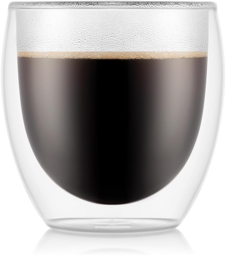 Bodum 4558-10-12 Pavina Gläser 6-er-Set 0.25 l doppelwandig, Transparent, 6 Stück (1er Pack), 6 0,25
