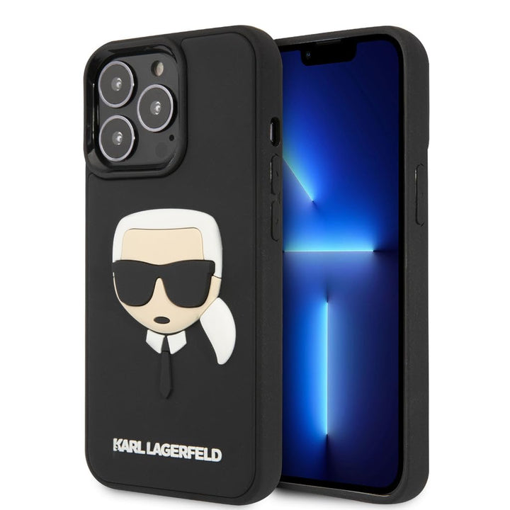 KARL LAGERFELD KLHCP14XKH3DBK hülle für iPhone 14 Pro Max 6,7" schwarz/Black hardcase 3D Rubber Karl