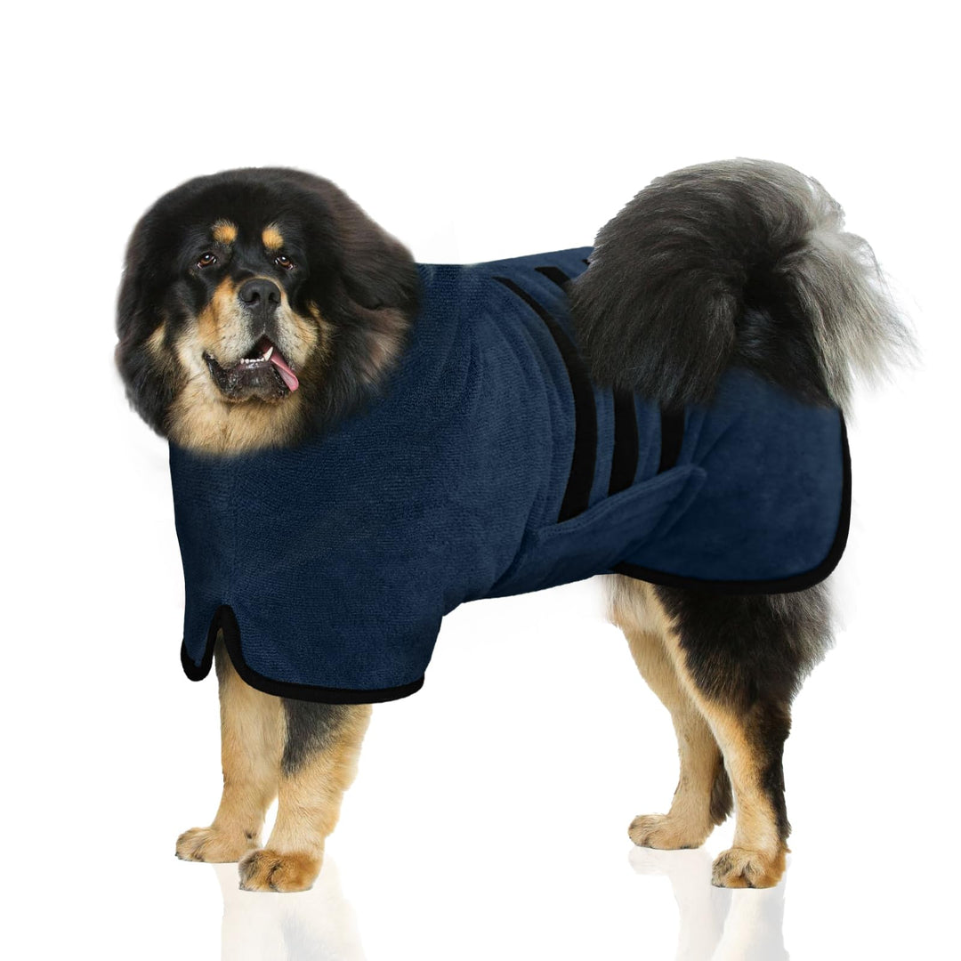 WUFANC Hundebademantel Aus Mikrofaser, Bademantel Hund Mit Extra Saugfähig Und Schnell Trocknend, Kl