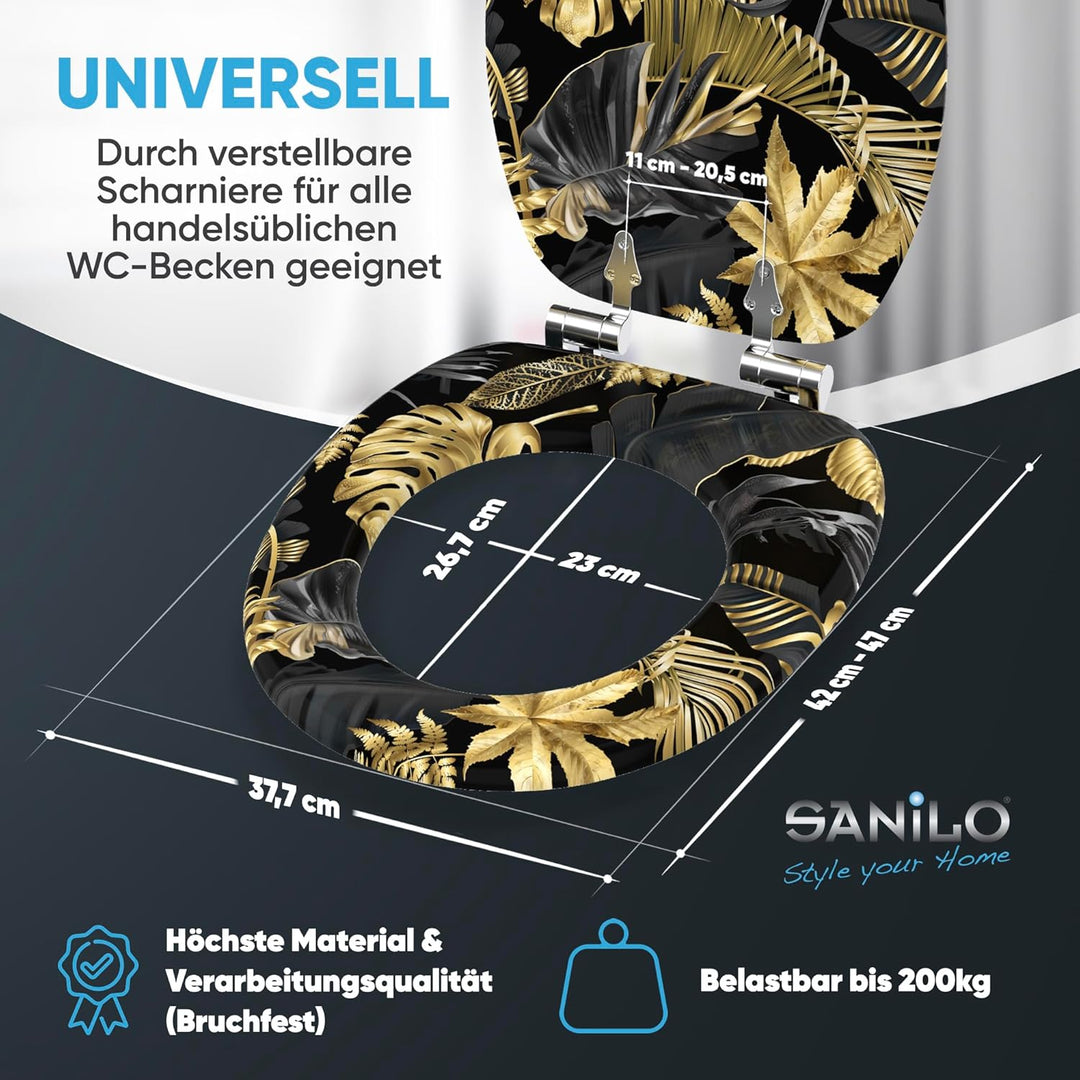 Sanilo WC Sitz mit Absenkautomatik, viele neue Toilettendeckel zur Auswahl, hochwertige Oberfläche,