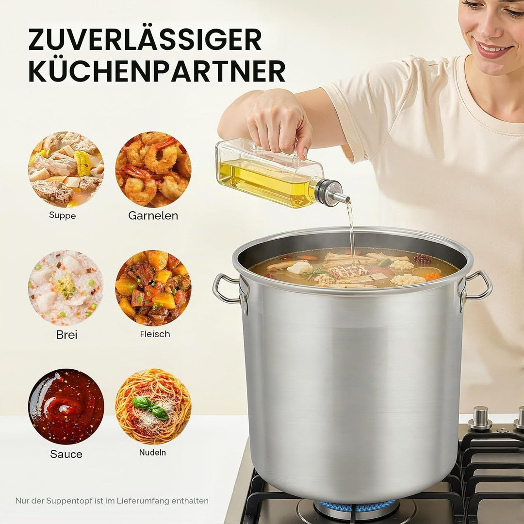 Edelstahl Eimer mit Deckel | 50L Edelstahleimer | Kücheneimer | Edelstahl Behälter mit deckel | Milc
