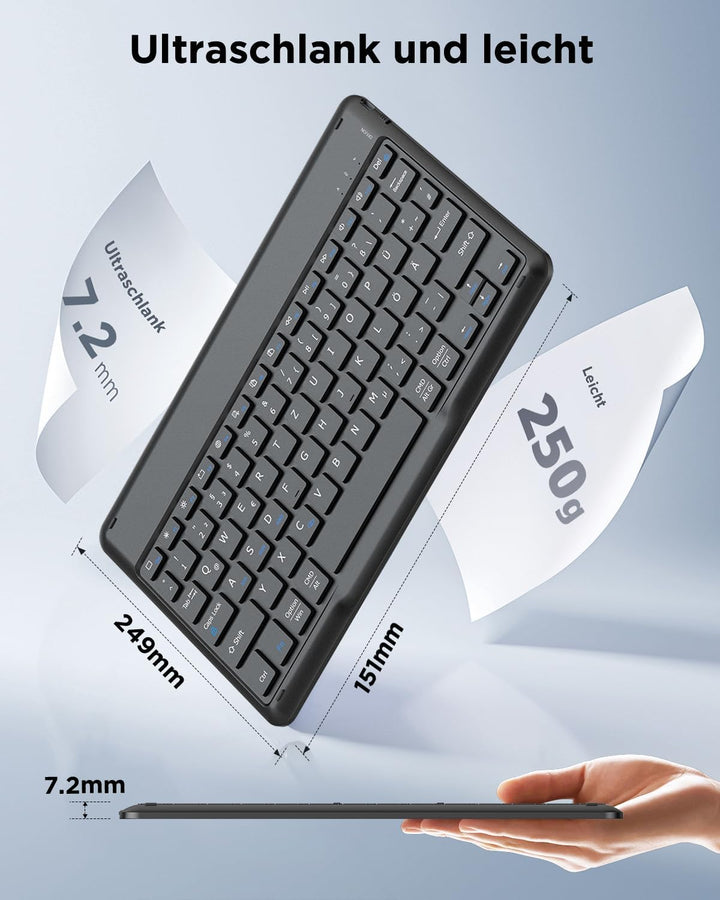 EasyAcc Tastatur Hülle Kompatibel mitSamsung Galaxy Tab A11 Plus/A9 Plus 11 Zoll 2025&2023 mit Schut