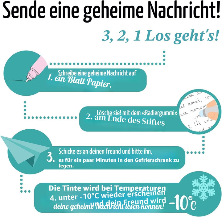LEGAMI Set mit 7 radierbaren Gelstiften + 2-in-1-Federmäppchen – mit thermoempfindlicher Löschtinte,