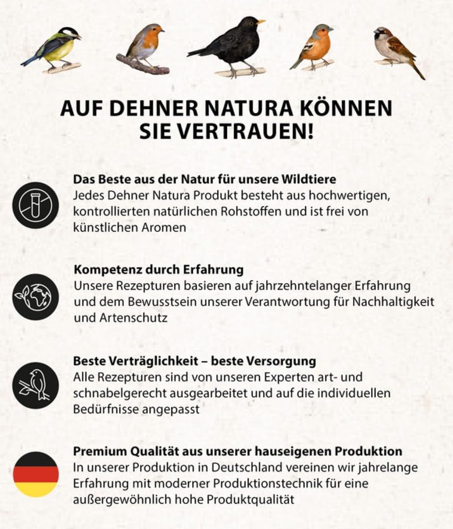 Dehner Natura Premium Meisenknödel ohne Netz, Beerenknödel, ganzjähriges Wildvogelfutter proteinreic