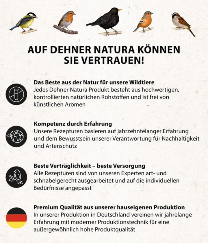 Dehner Natura Premium Meisenknödel ohne Netz, Beerenknödel, ganzjähriges Wildvogelfutter proteinreic