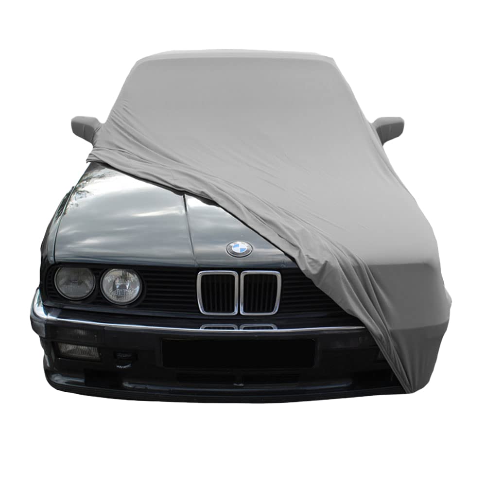 Indoor Autoabdeckung kompatibel mit BMW 3-Series (E30) mit Spiegeltaschen SUPER Soft Stretch