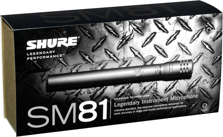 Shure SM81-LC Cardioid-Kondensatorinstrumentmikrofon für Gitarre, Klavier und Becken, umfasst Schwen