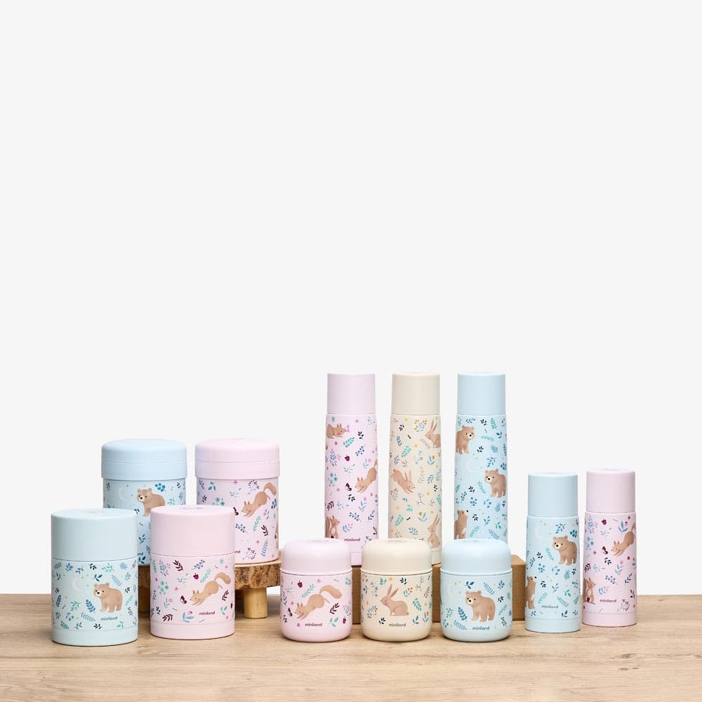Miniland Thermy Trinkbehälter für Kinder 500 ml aus Edelstahl, Isolierend, Auslaufsicherer Druckvers