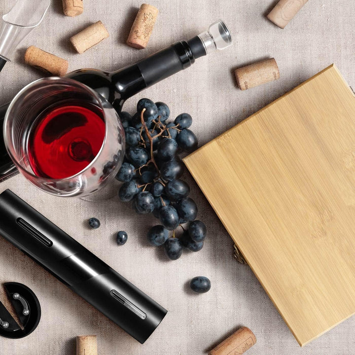 Maverton 6er Wein Zubehör Set - elektrischer Korkenzieher - automatischer Flaschenöffner - Wine Acce