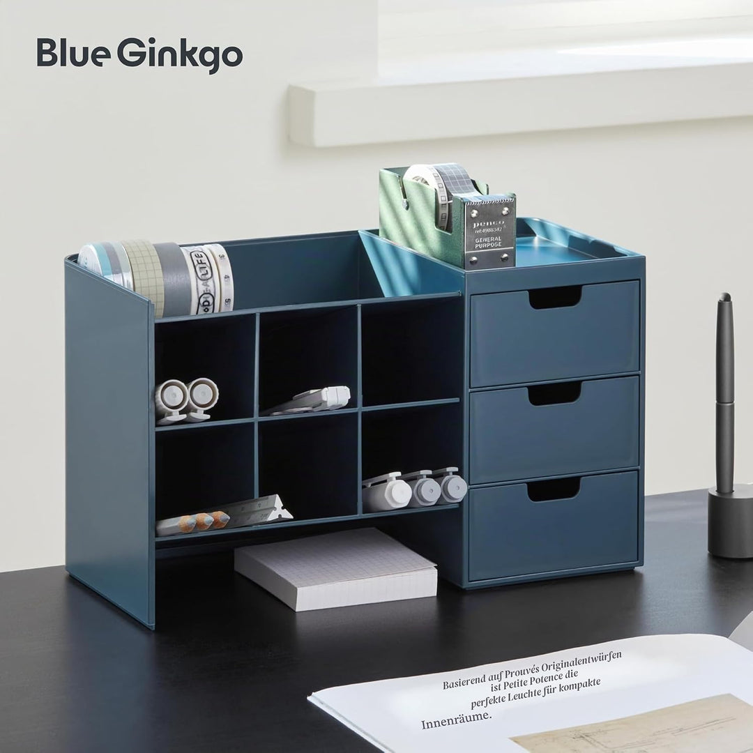 BLUE GINKGO Hive Stack Desk Organizer – Stapelbarer Stiftehalter, Schreibtischorganizer mit Schublad