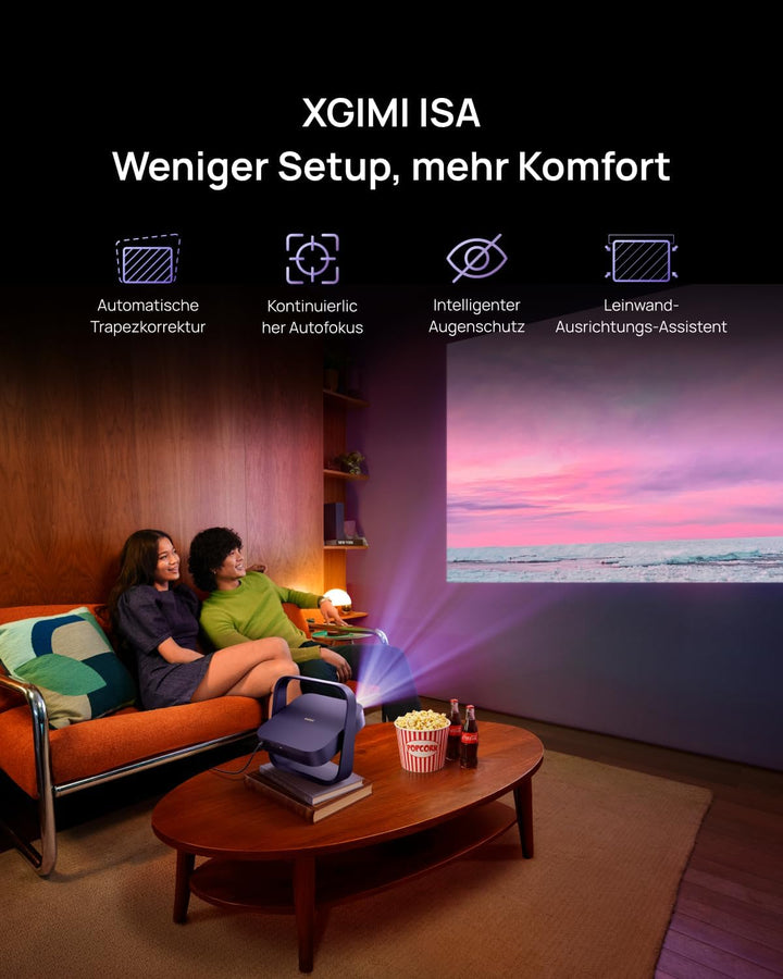 XGIMI Elfin Flip Laser Tragbarer Beamer 1080P mit Google TV &amp; Netflix | 1600 ISO Lumen, RGB-Triple-L