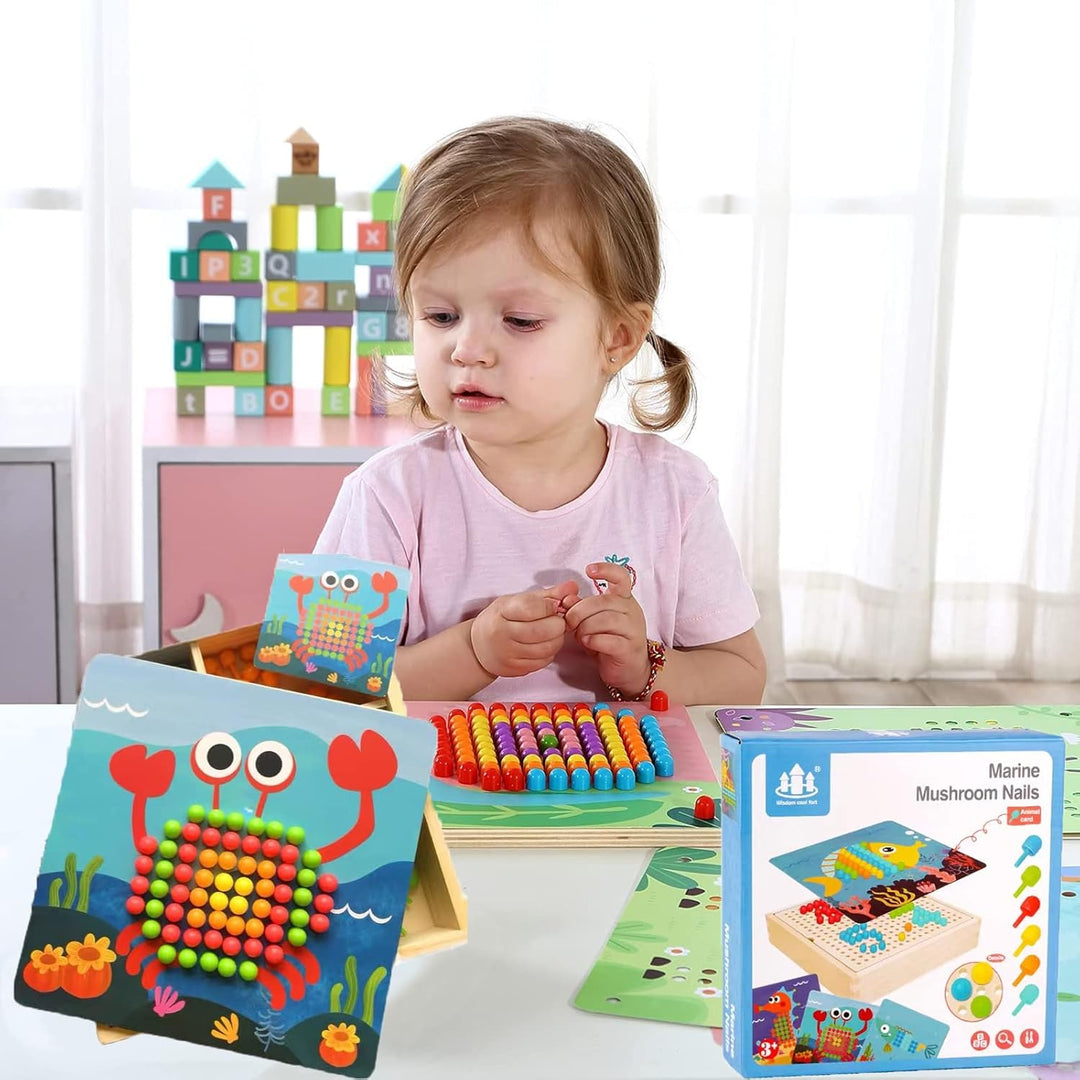 QXNDXQ Mosaik Steckspiel für Kinder ab 2 3 4 5 Jahre,Steckmosaik mit 240 Steckperlen und 10 Bunten S
