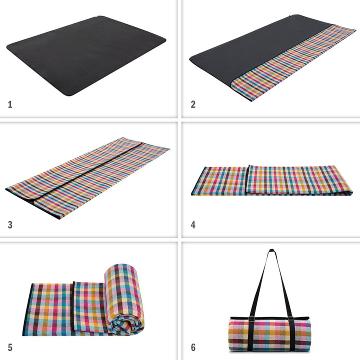 Paco Home Picknickdecke Campingdecke XXL Strand Picknickdecke Wasserdicht Mit Tragegriff Leicht Komp