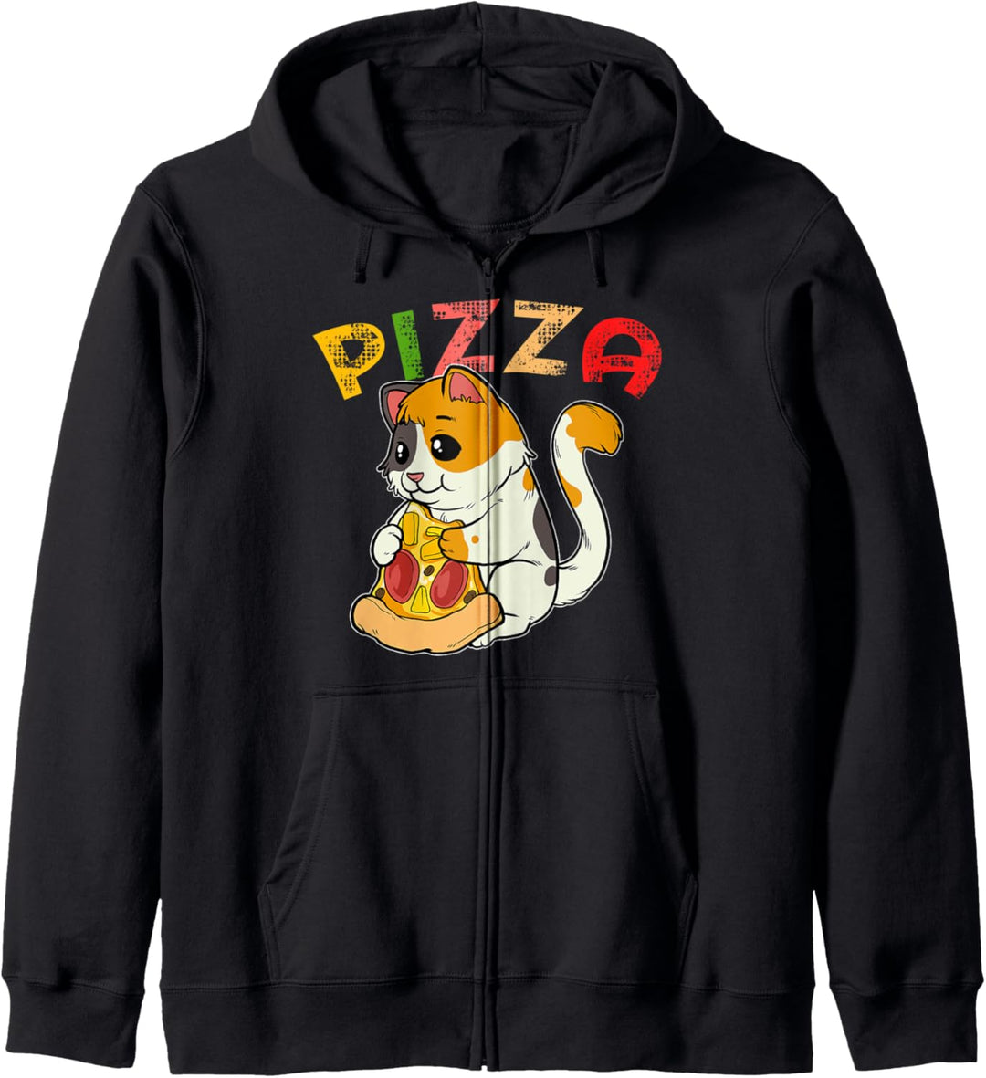 Niedliche Pizza Katze Fast Food Calzone Katzen Snack Kapuzenjacke