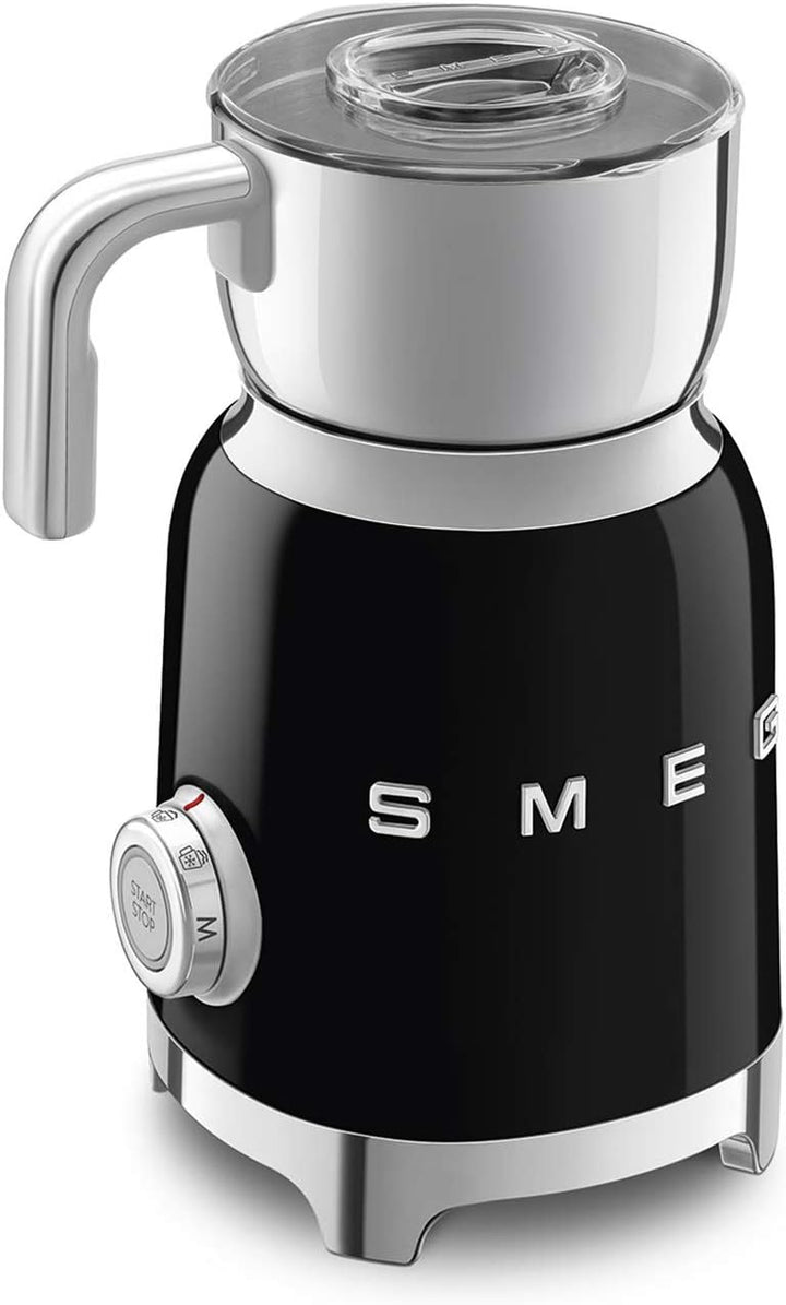 Smeg MFF01BLEU Milchaufschäumer, 600, 18/10 Stahl, schwarz, Schwarz