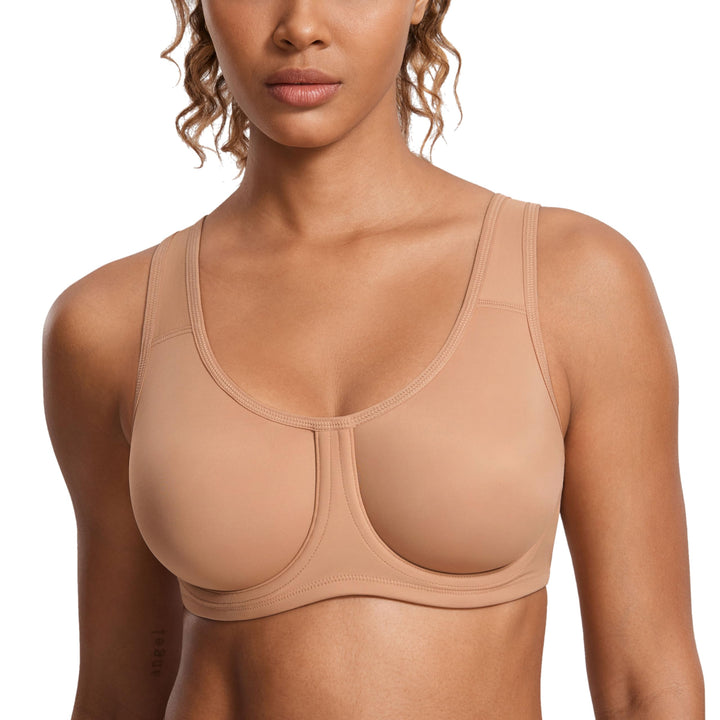 SYROKAN Damen Starker Halt Sports BH Grosse Brüste mit Bügel für Grosse Grössen | mit Bügel, Grosse