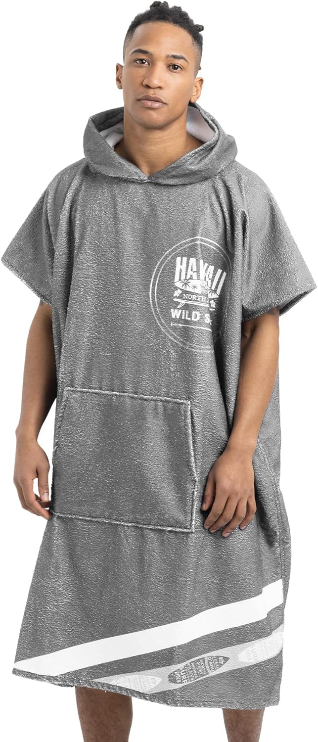 HOMELEVEL Badeponcho Unisex - Surf Poncho aus Baumwolle/Polyester - Handtuch für Erwachsene - Badema