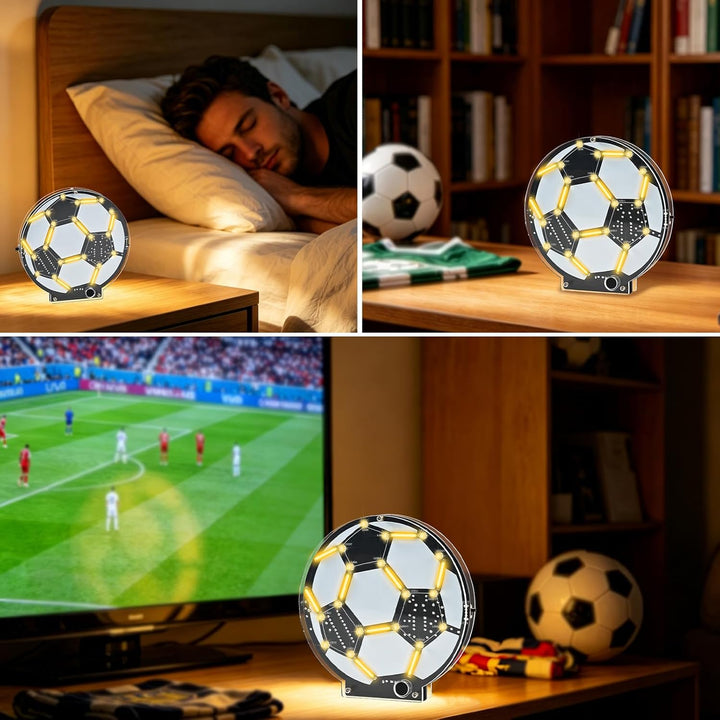 Fussball Lötbausatz LED Lampe, DIY MINT Lernset Elektronik Bausatz für Anfänger & Fussballfans, Soun