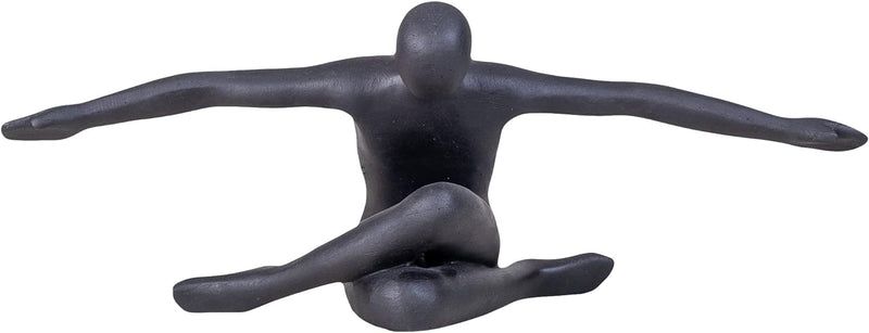 IDYL Moderne Skulptur Figur Sandsteinguss Flying Man | wetterfest | Farbe schwarz | Masse 53x19x20 c