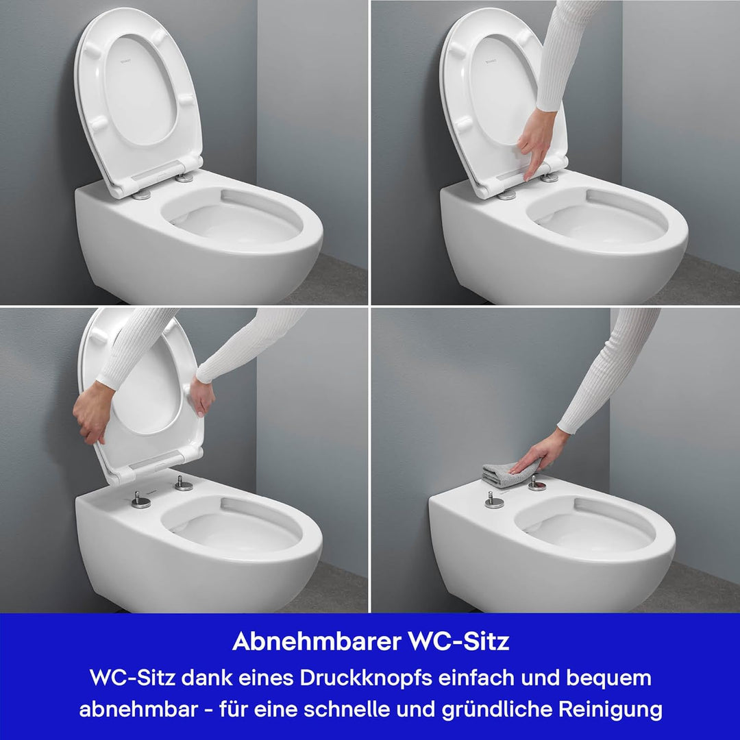 Duravit Universal Toilettendeckel mit Absenkautomatik, WC Sitz Quick Release für einfache Montage, K