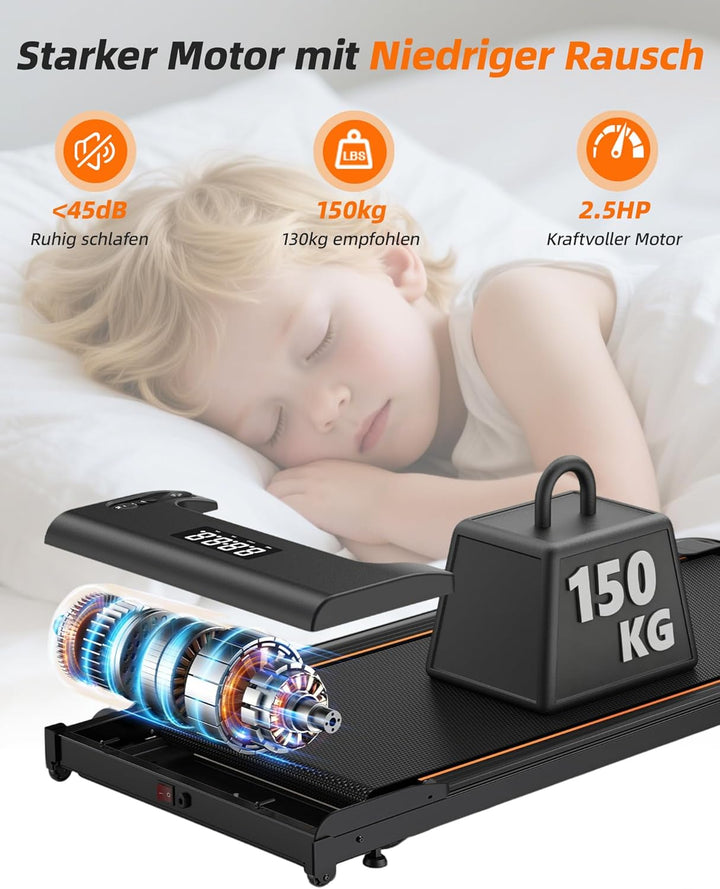 Lichico 3-in-1 Walking Pad mit 0-9% Steigung, Laufband für Zuhause Klein, platzsparendes Heimtrainin