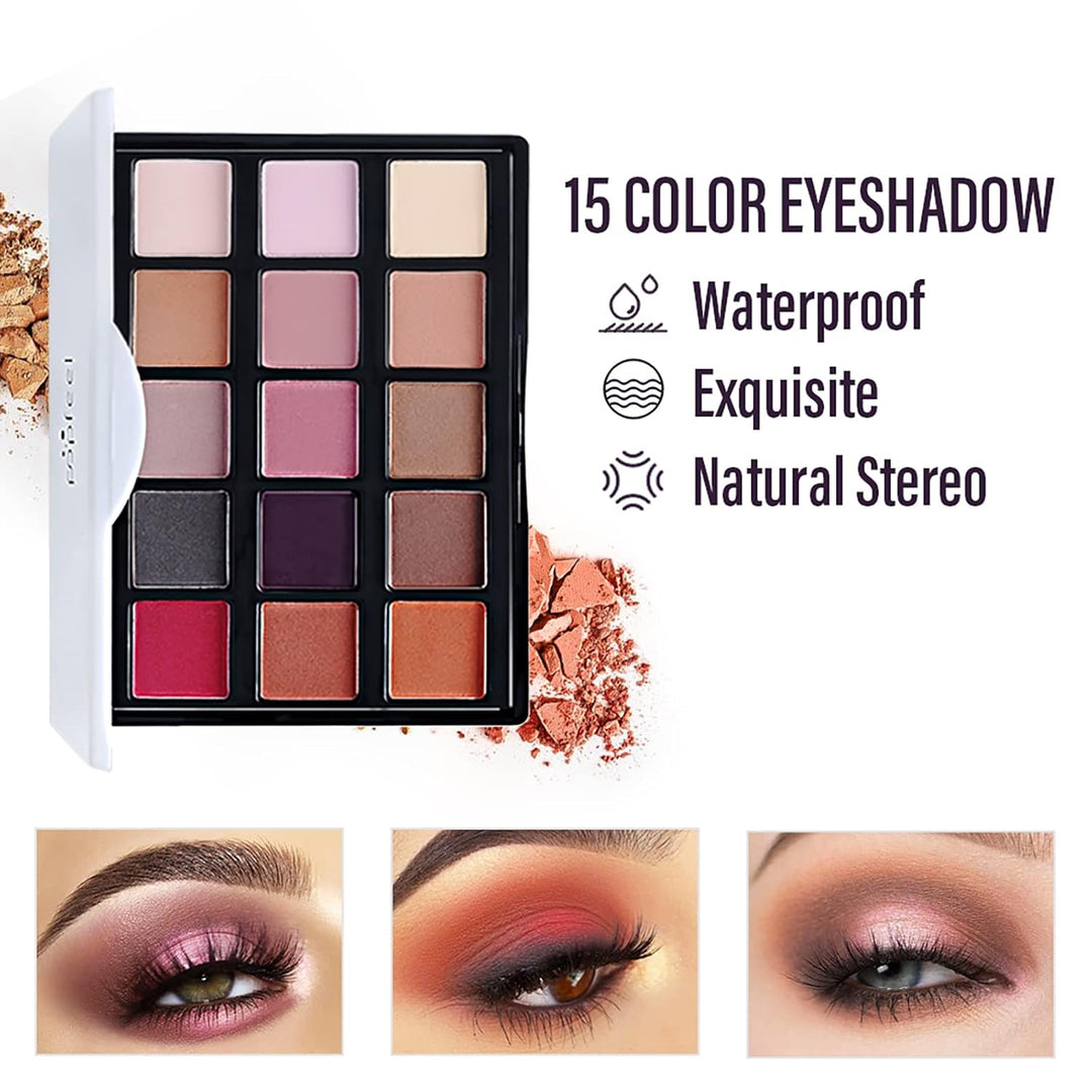 Make Up Set, Schminkkoffer gefüllt, kinderschminke set mädchen, 15 Farben Lidschatten Makeup Palette