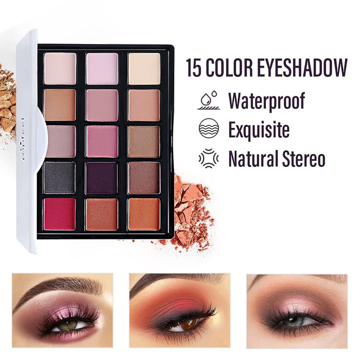 Make Up Set, Schminkkoffer gefüllt, kinderschminke set mädchen, 15 Farben Lidschatten Makeup Palette