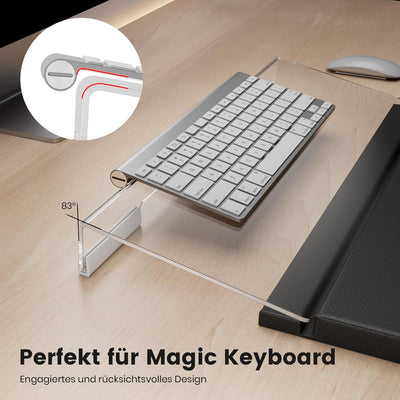 Tastatur Ständer mit Handgelenkauflage-Klearlook Winkelverstellbarer Tastatur Halter für Schreibtisc