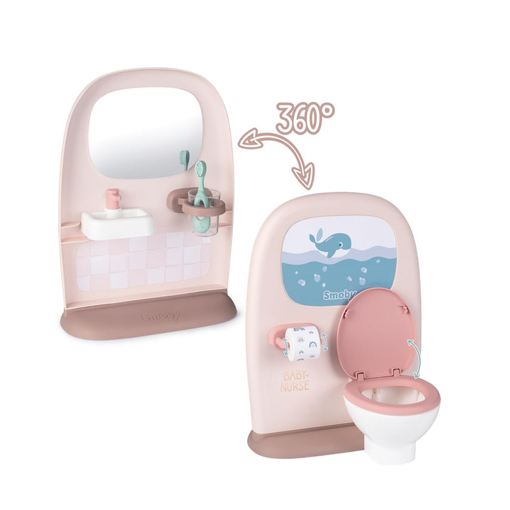 Smoby - Baby Nurse Badezimmer - Für Puppen bis 42 cm - Körperhygiene kennenlernen - mit Waschbecken