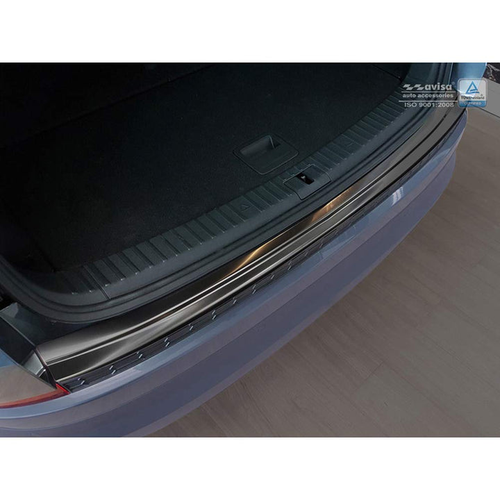 Schwarz Edelstahl Heckstossstangenschutz kompatibel mit Skoda Kodiaq 2017-2021 & FL 2021 Inkl. RS &
